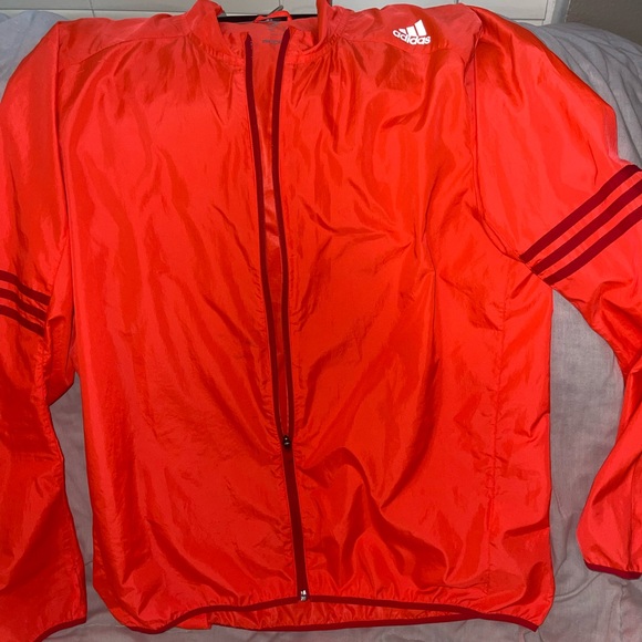 Adidas Men's Vibrant Orange Windbreaker - Picture 1 of 2